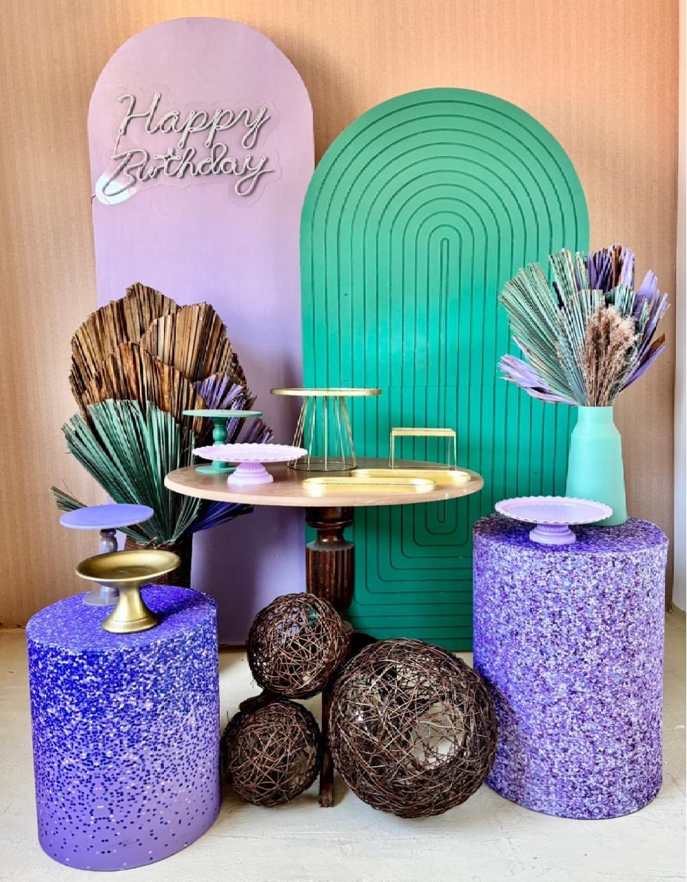 Lavanda E Verde Com Led 2 - Beca Decorações