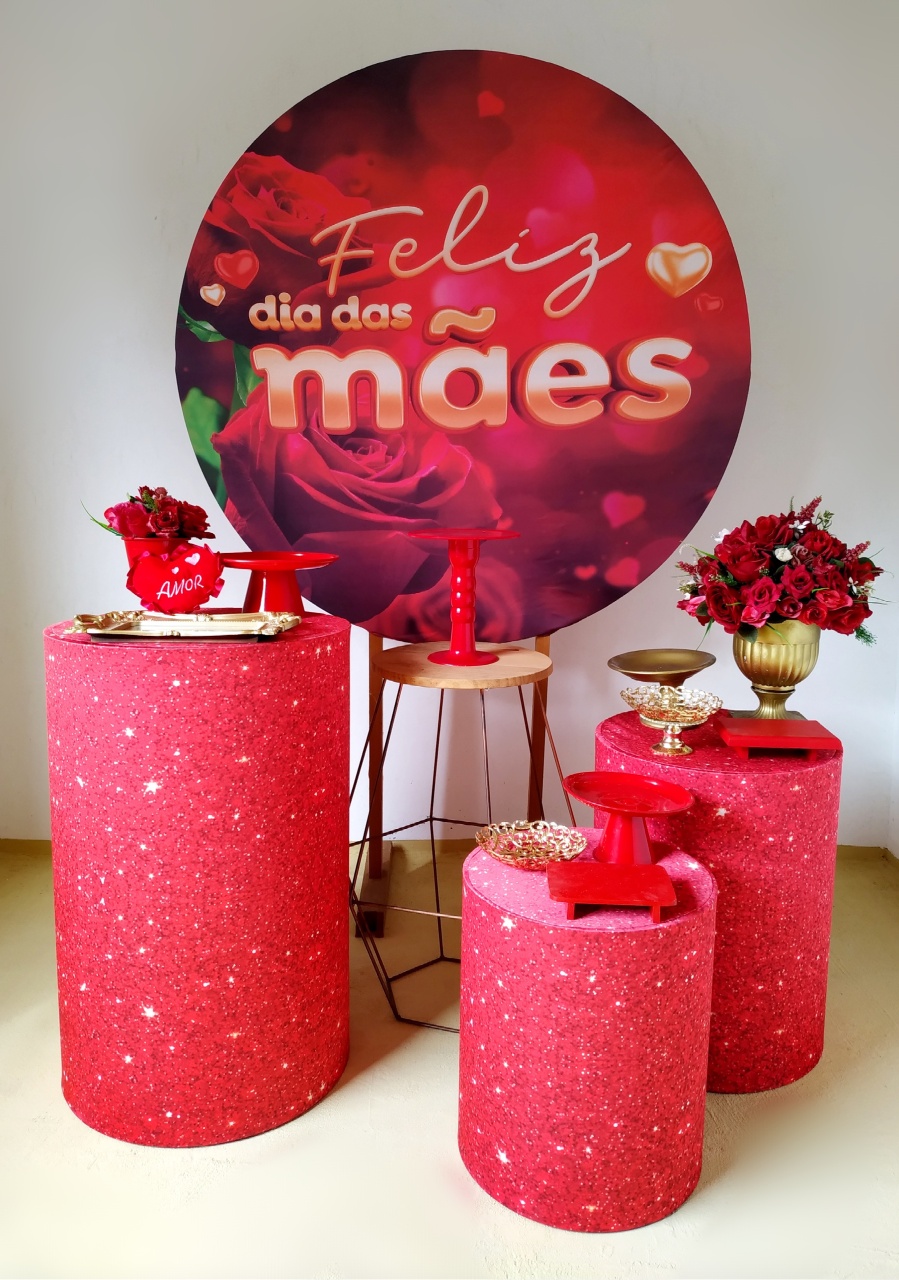 Dia das Mães Vermelho - Kit Ouro - Beca Decorações