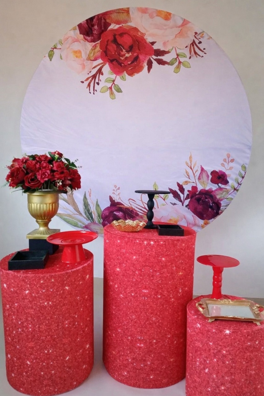 Floral Vermelho (Kit Prata) - Beca Decorações