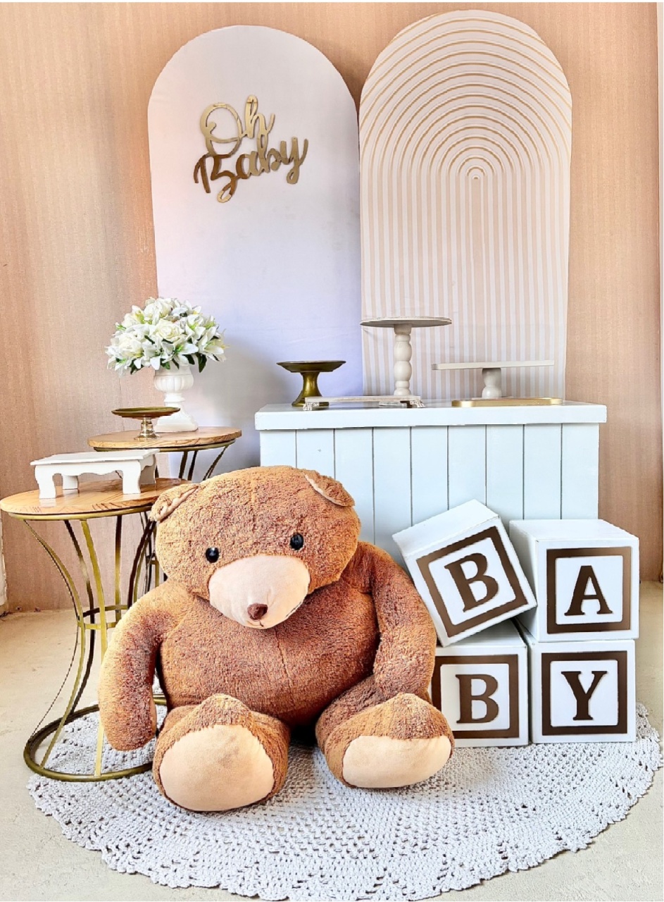 Chá de Bebê Neutro Com Urso - Beca Decorações
