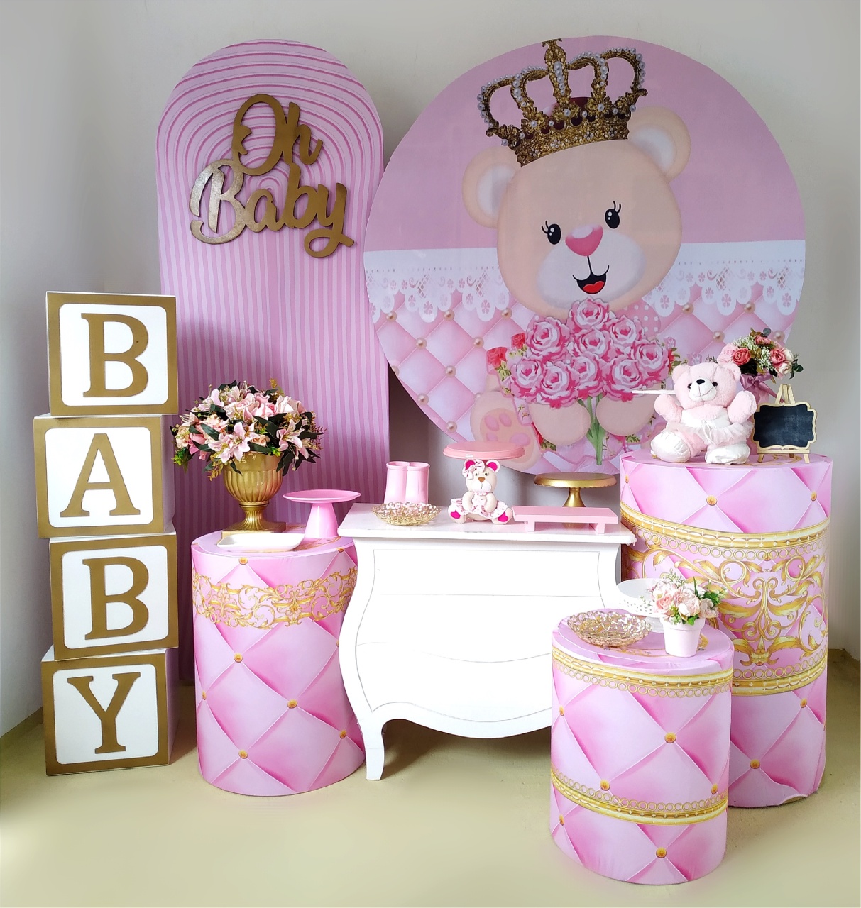 Ursinha Princesa Com Cubos Baby - Beca Decorações