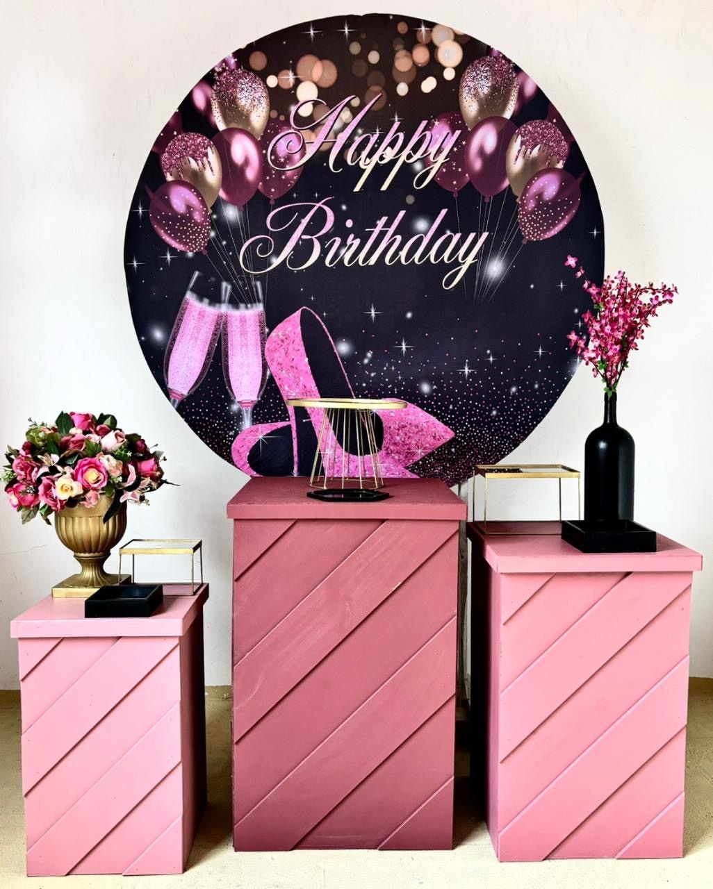 Happy Birthday Com Mesinhas - Kit Prata - Beca Decorações