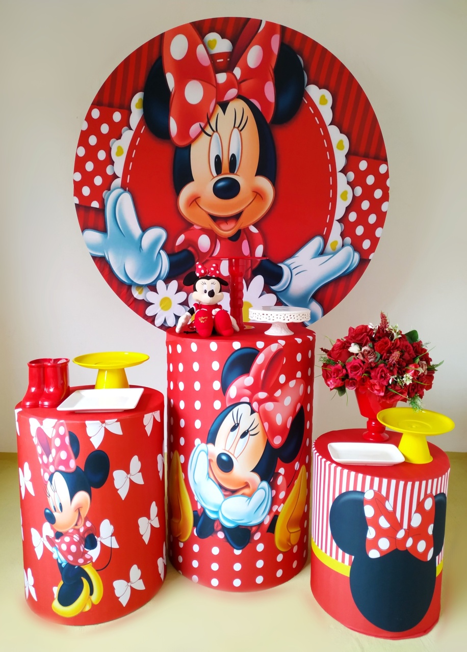 Minnie Vermelha - Kit Prata - Beca Decorações