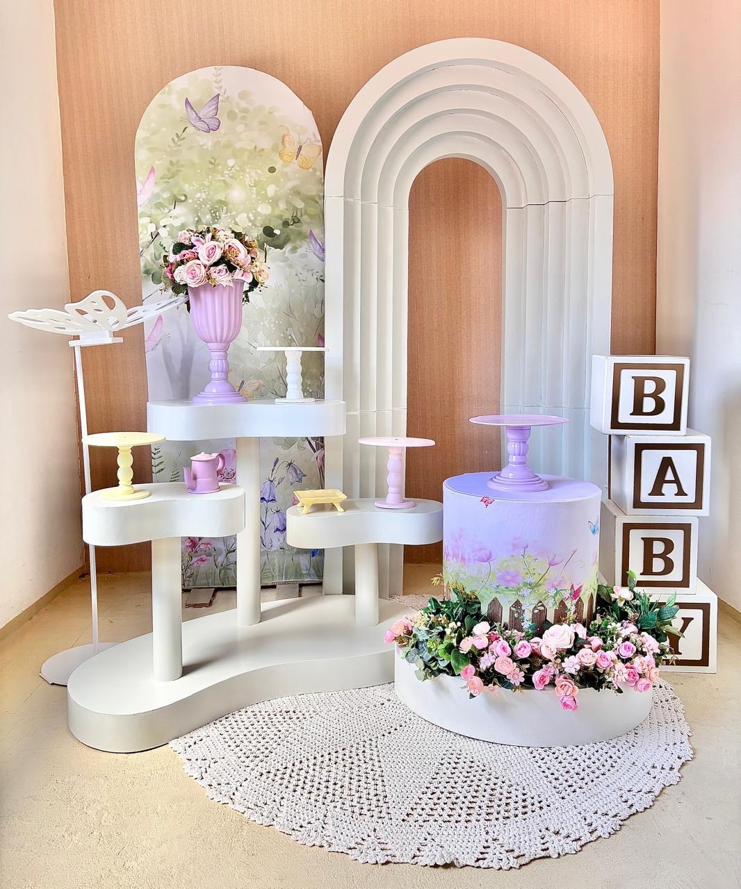 Jardim Painel Camadas  Com Cubos Baby - Beca Decorações