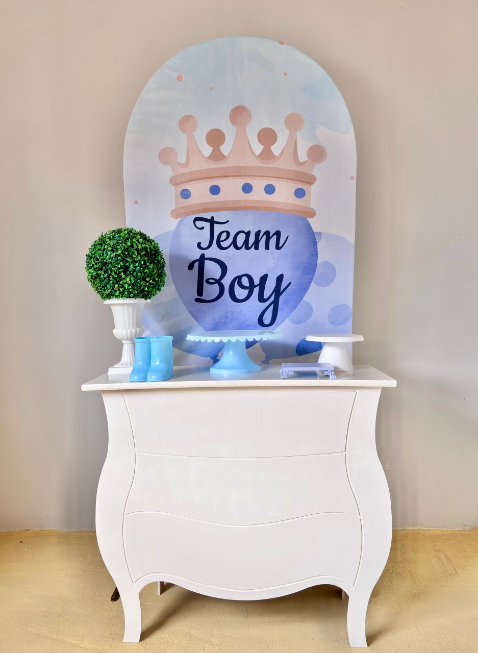 Chá de Bebê Boy Com Painel Romano  - Beca Decorações