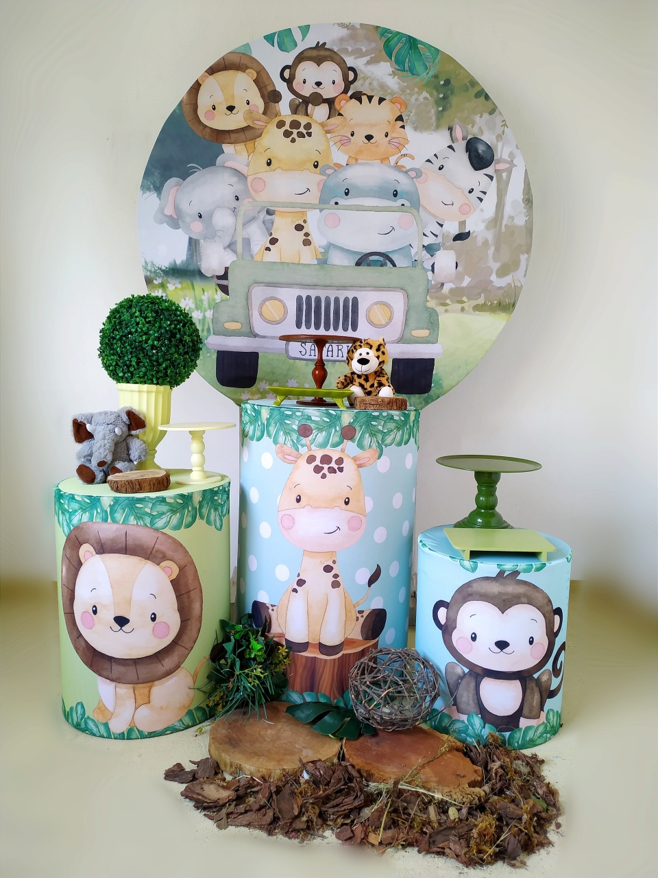 Safari Baby ( Kit Prata) - Beca Decorações