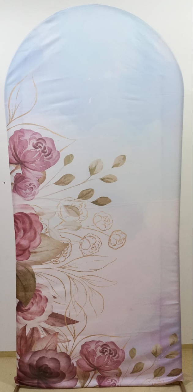  Painel Lateral Vinho Floral (Locação) - Beca Decorações