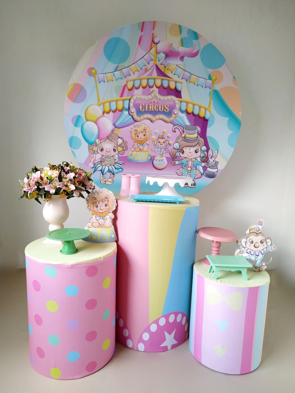 Circo Rosa - Kit Prata - Beca Decorações