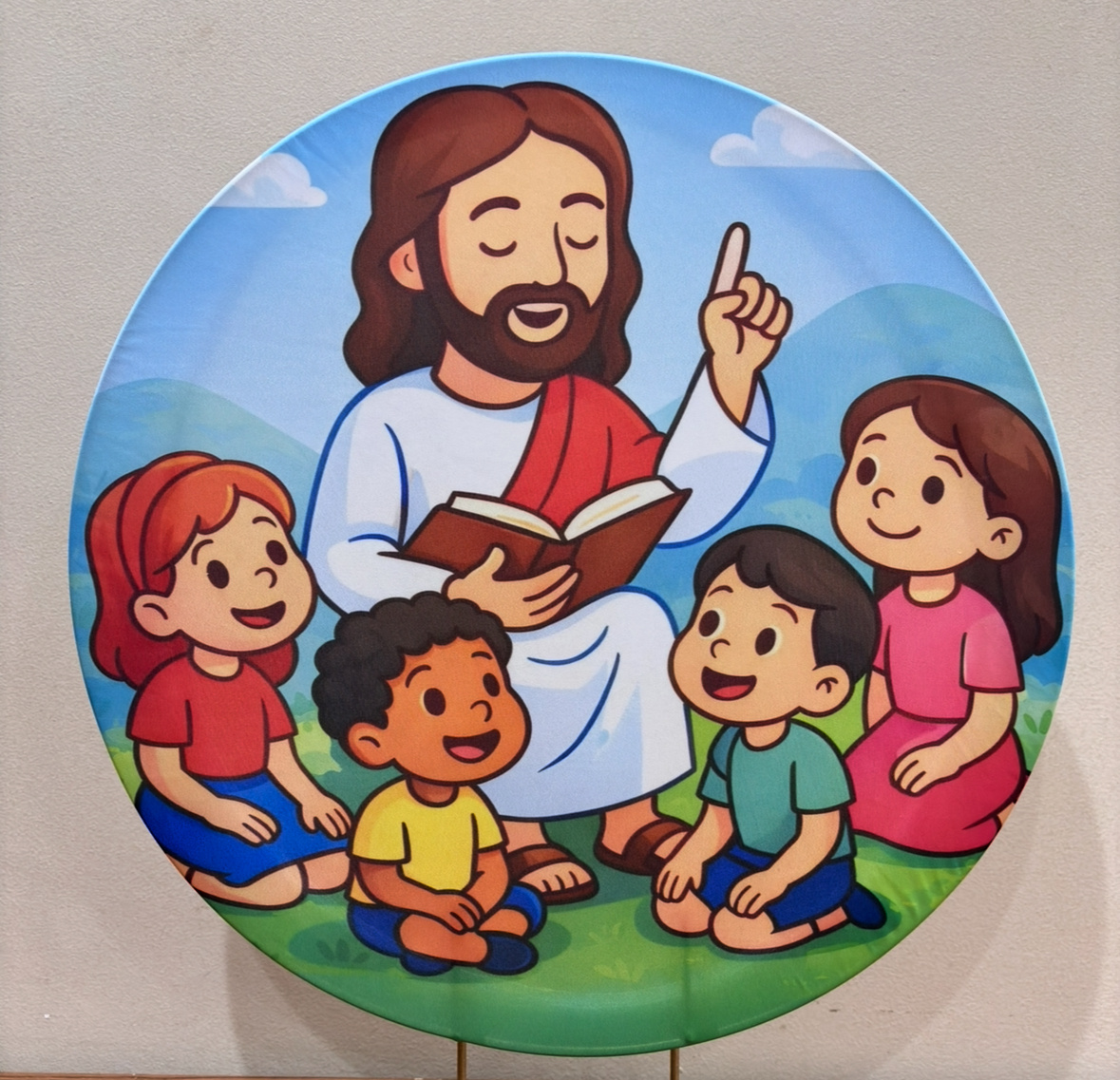 Mini Painel Jesus E As Crianças - Beca Decorações