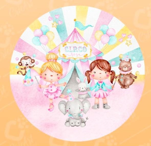 Mini Painel Circo Rosa - Beca Decorações