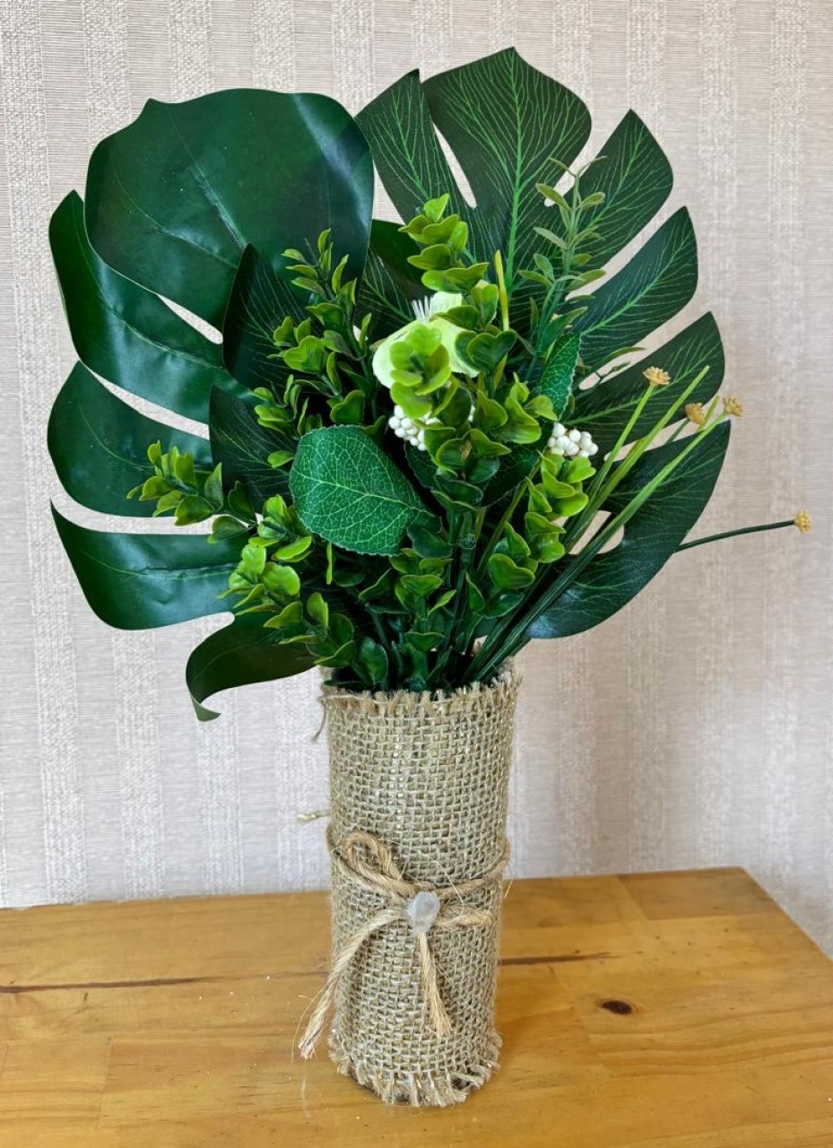 Arranjo Centros de Mesa Copo Com Juta (Locação) - Beca Decorações