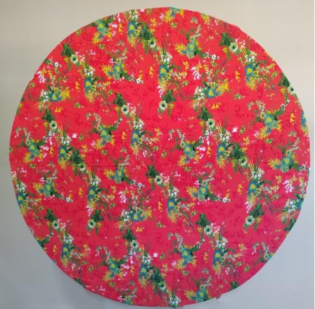 Painel Redondo Flores Laranja E Verde (Locação) - Beca Decorações