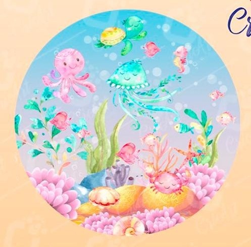Mini Painel Fundo Do Mar Menina - Beca Decorações