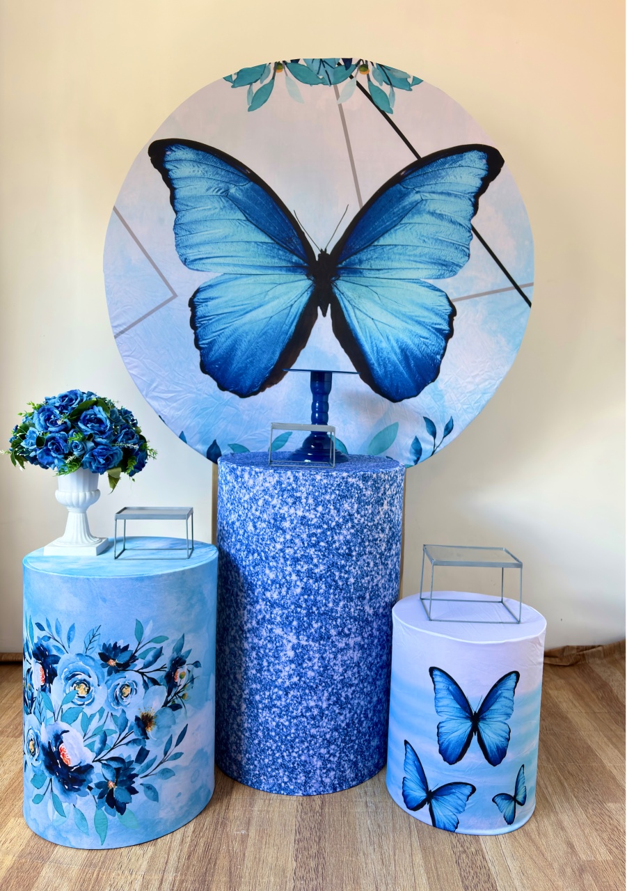 27. Borboleta Azul (Kit Prata) - Beca Decorações