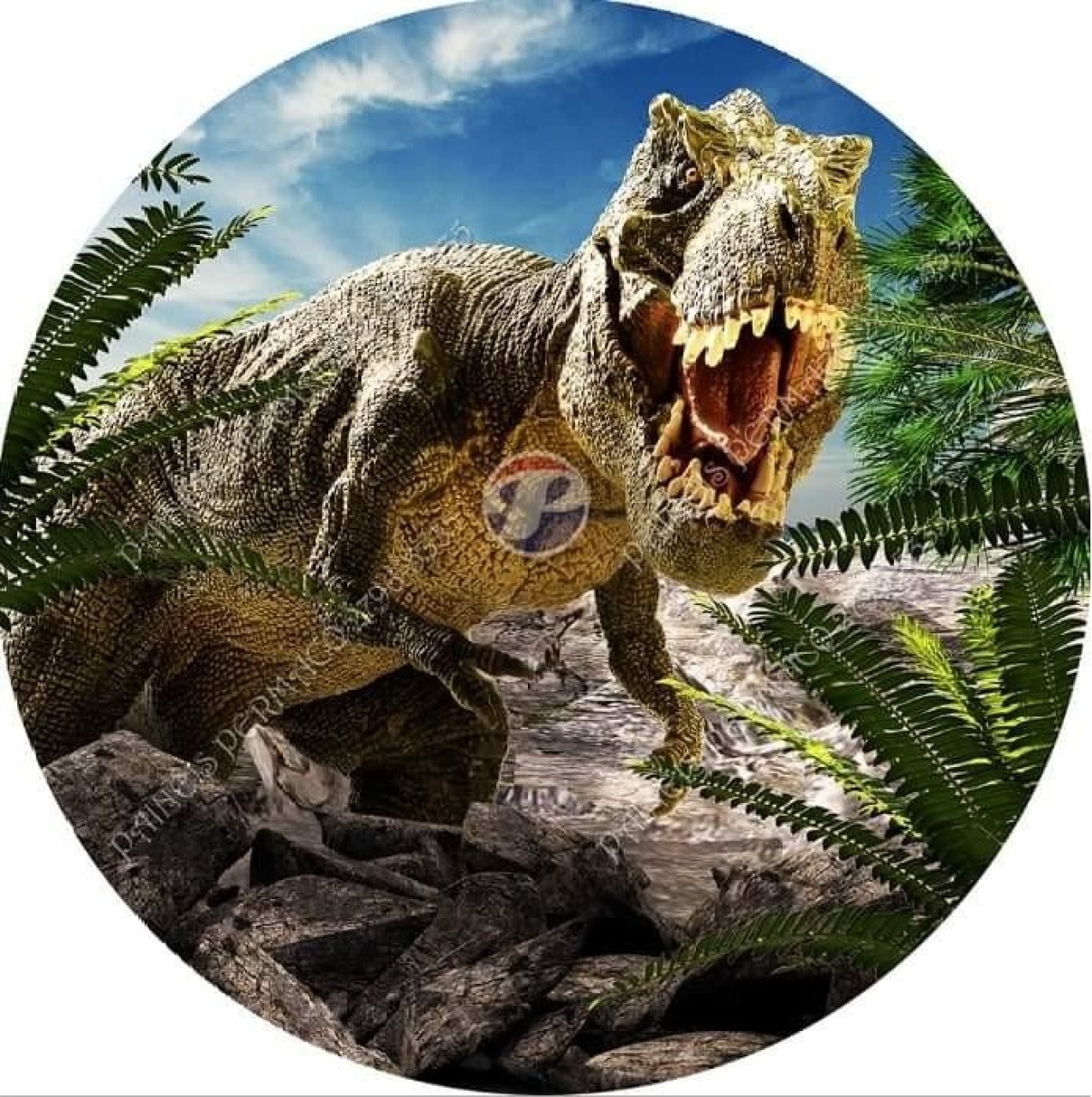 Painel Redondo Dinossauro (Locação) - Beca Decorações