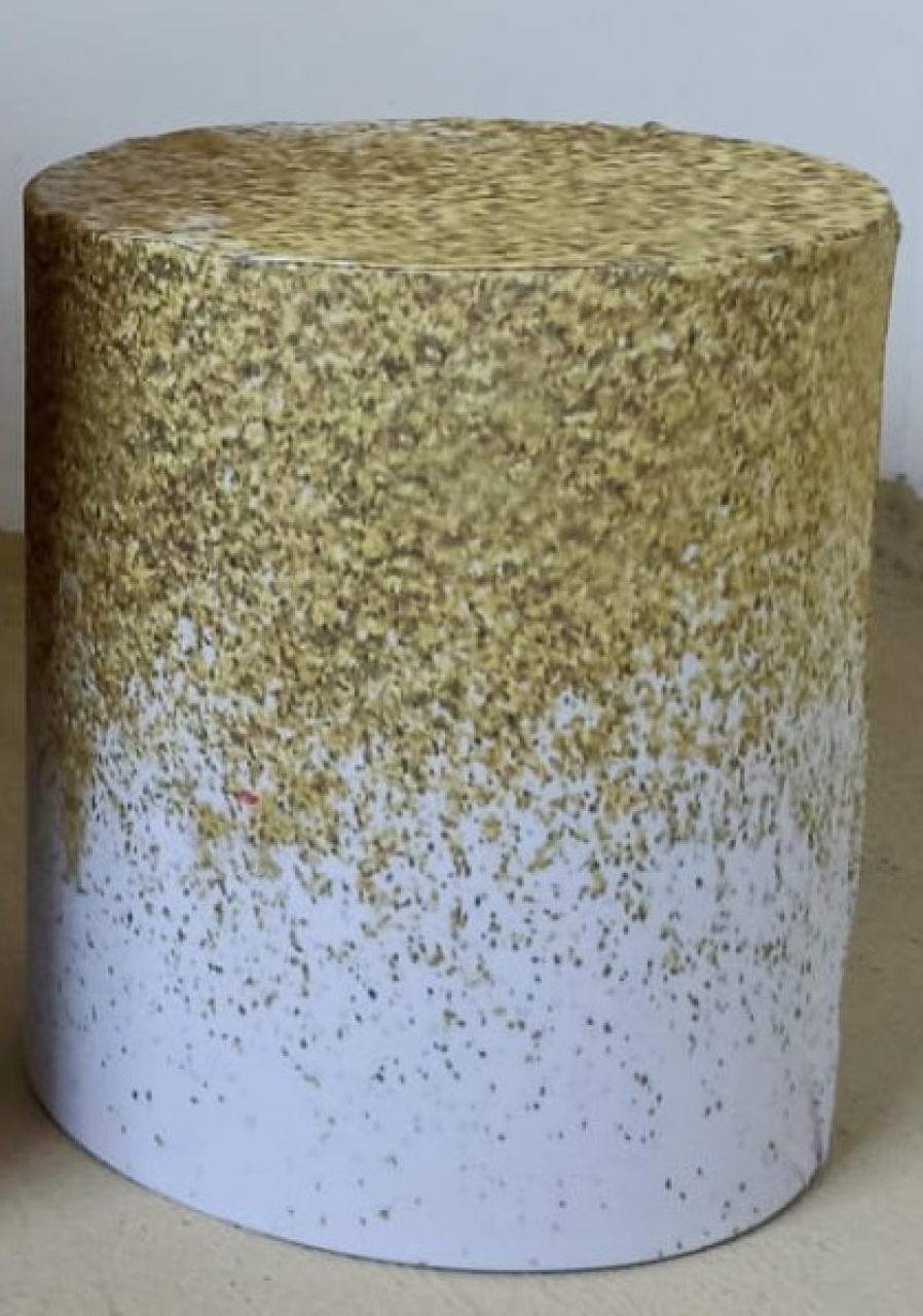  Capa de Cilindro Branco Glitter P (Locação) - Beca Decorações