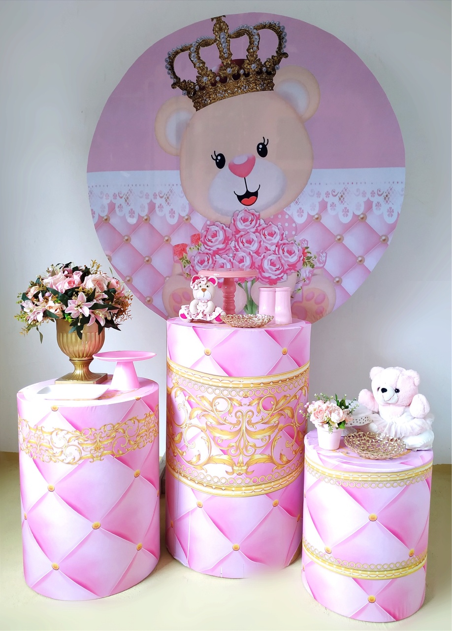 Ursinha Princesa - Kit Prata - Beca Decorações