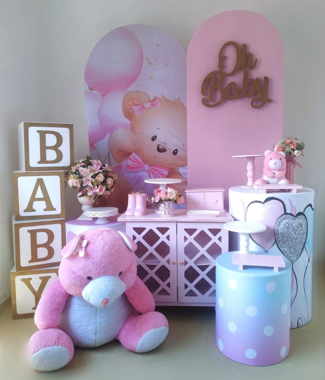 Ursinha Com Painel Romano 2 - Beca Decorações