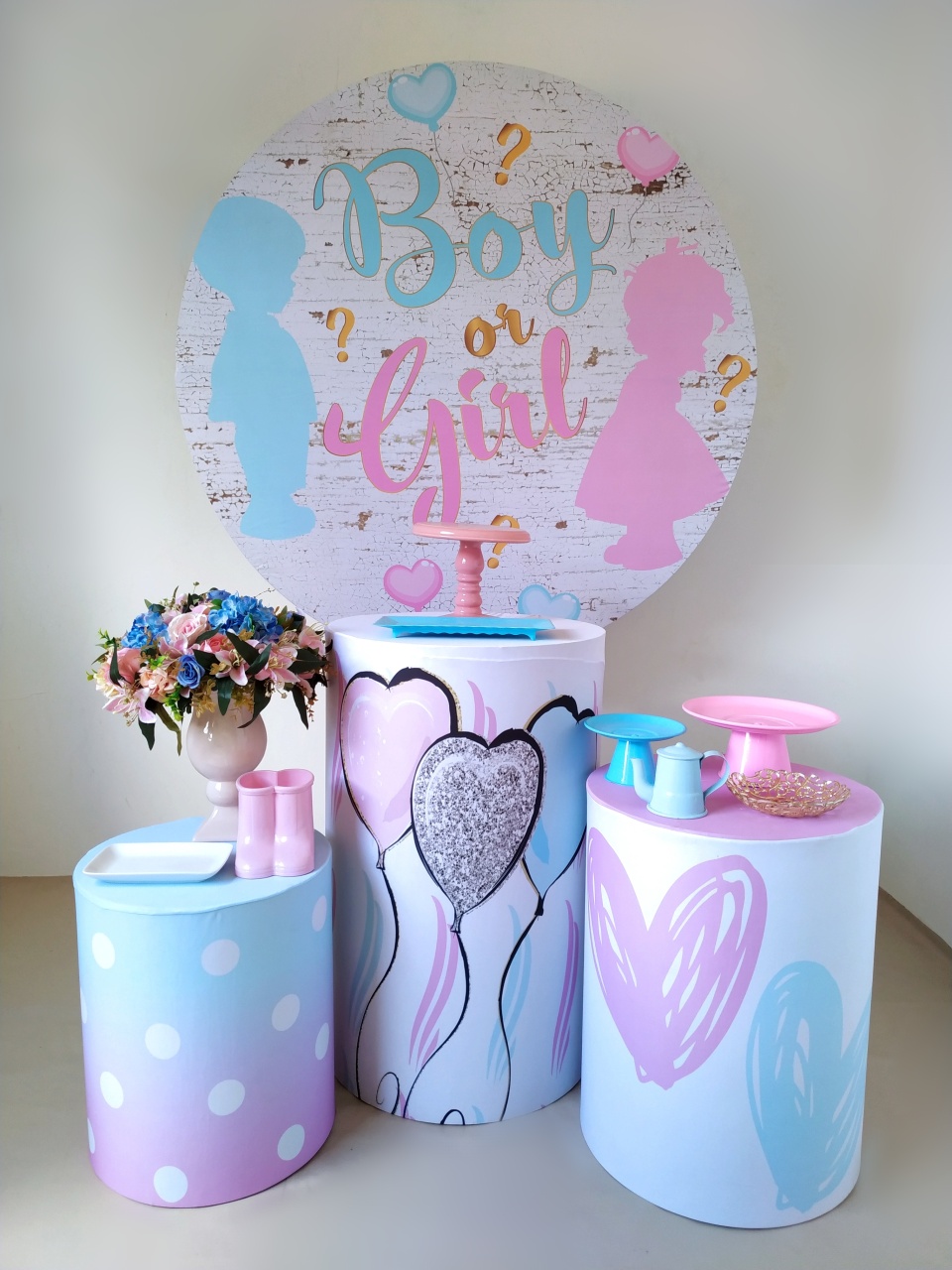 Chá Revelação Girl Or Boy - Kit Prata - Beca Decorações