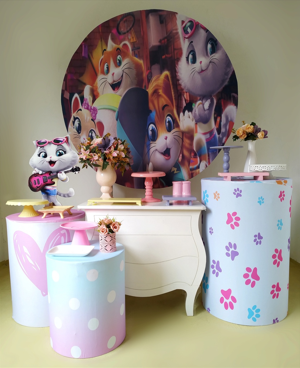 44 Gatos Menina - Kit Ouro - Beca Decorações