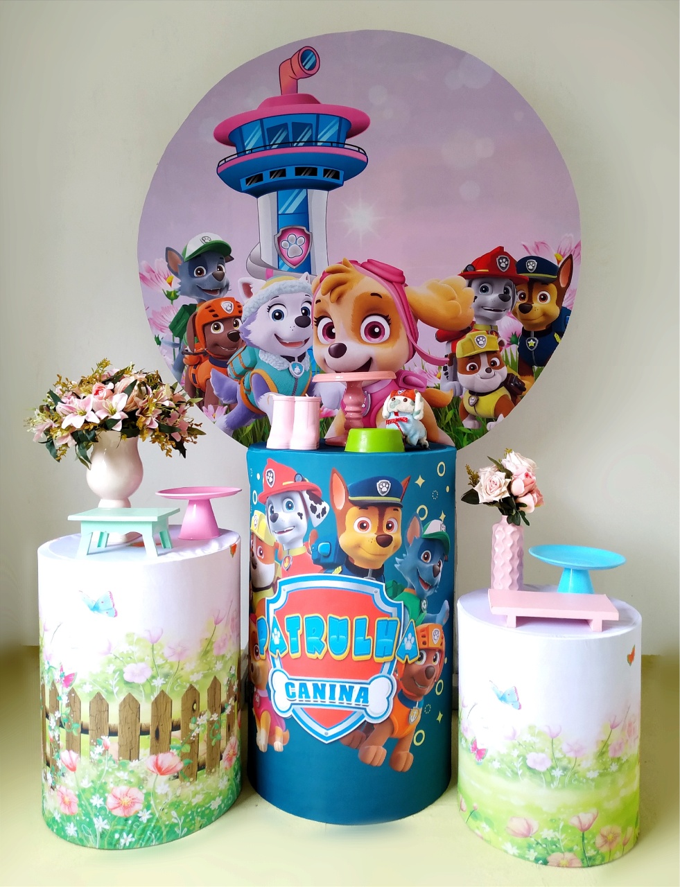 Patrulha Canina Rosa - Kit Prata - Beca Decorações