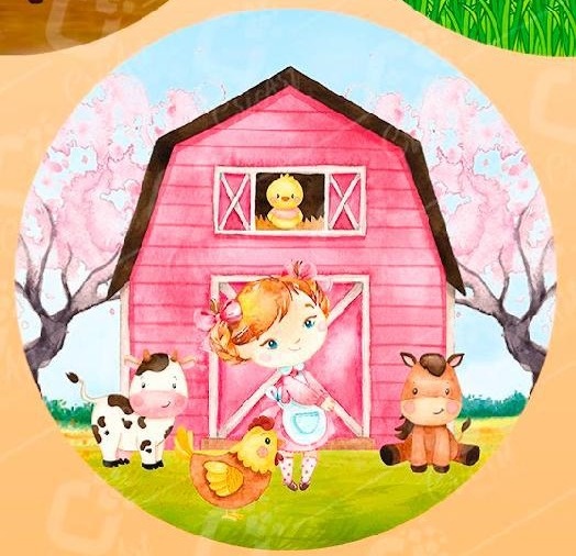 Mini Painel Fazendinha Rosa - Beca Decorações