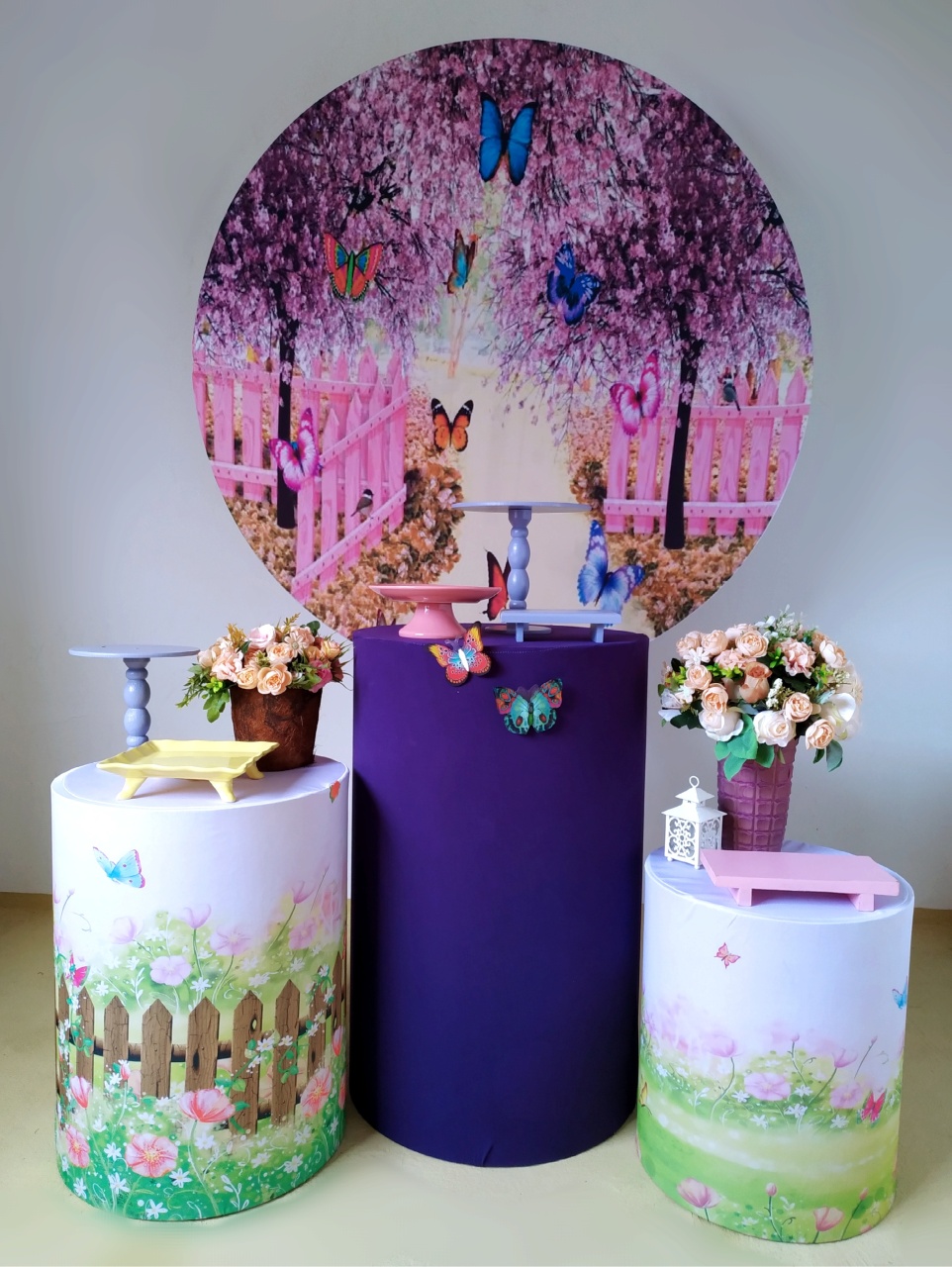Jardim Roxo ( Kit Prata) - Beca Decorações