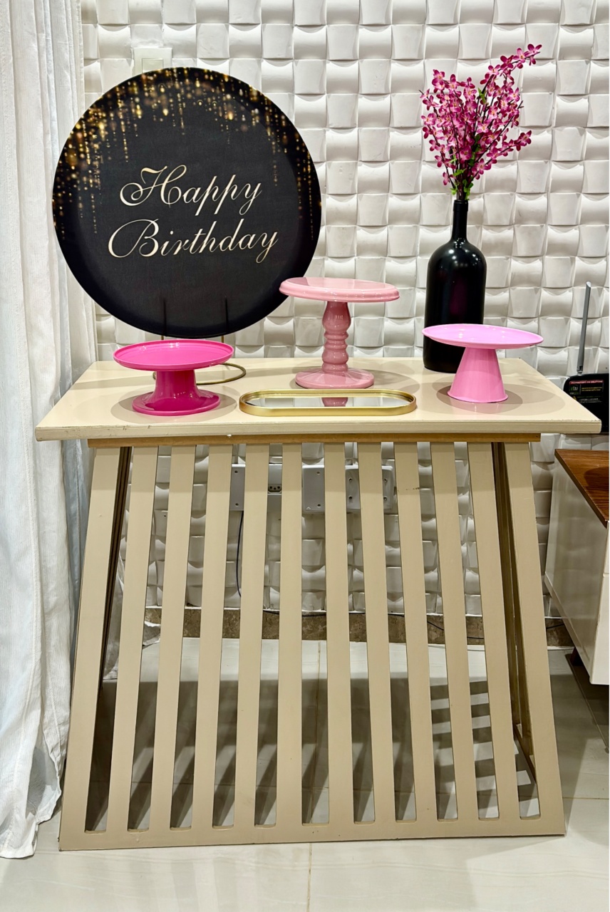 Happy Birthday Preto E Rosa ( Mini Kit) - Beca Decorações