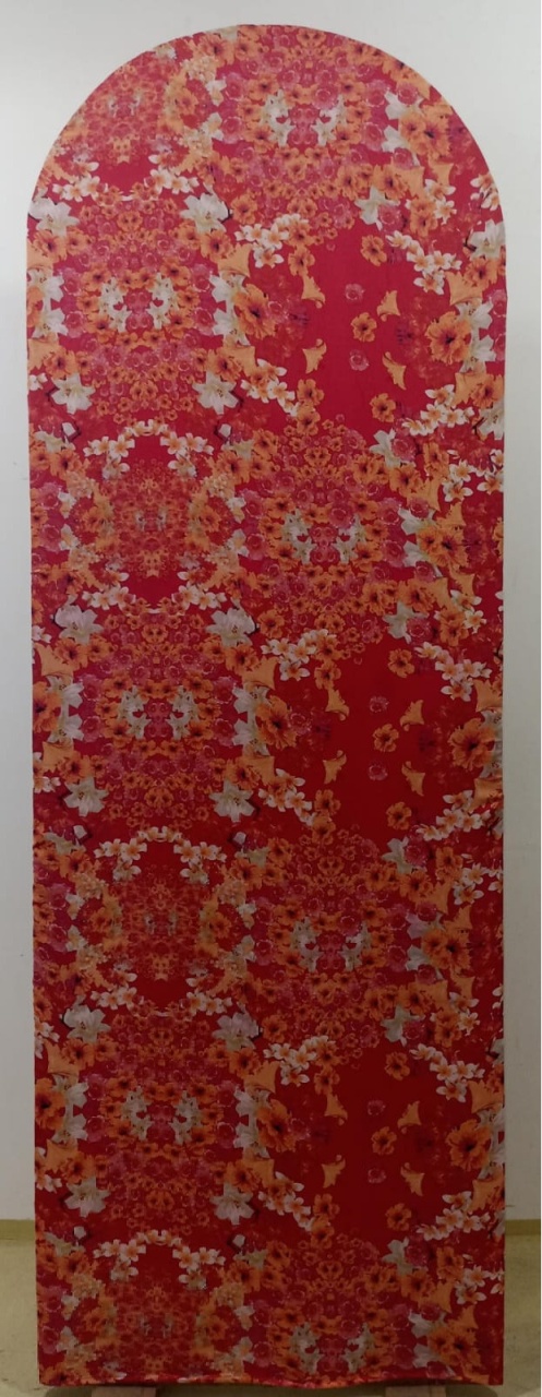 Painel Lateral Floral Laranja (Locação) - Beca Decorações