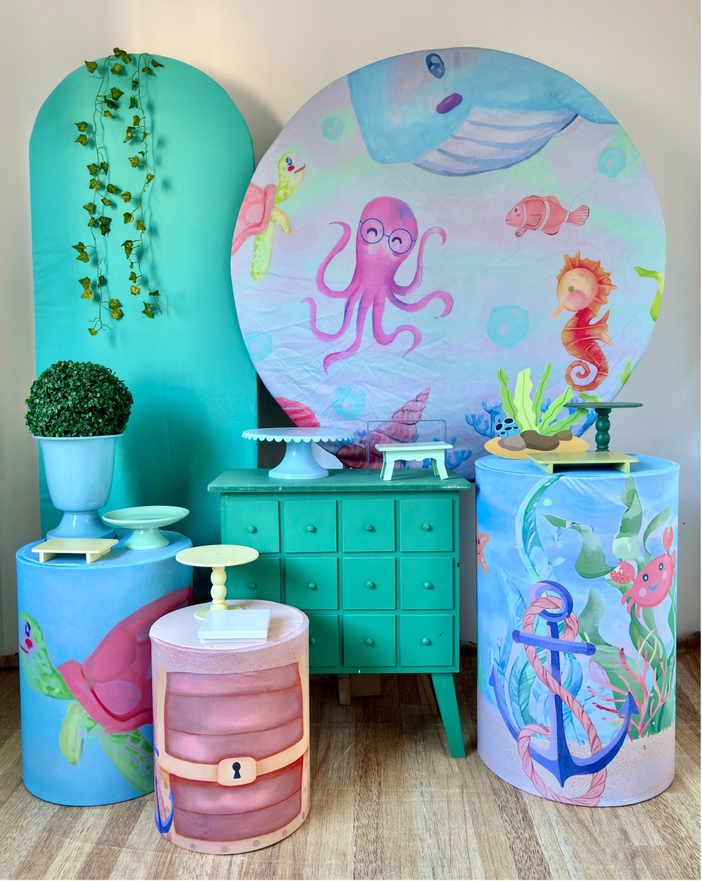 40. Fundo Do Mar Verde ( Kit Diamante) - Beca Decorações