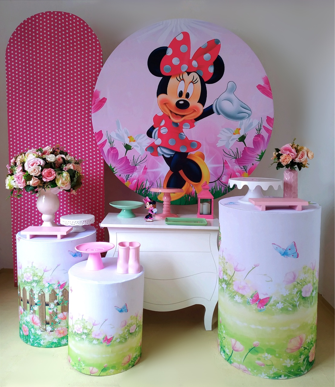 Minnie Rosa - Kit Diamante - Beca Decorações