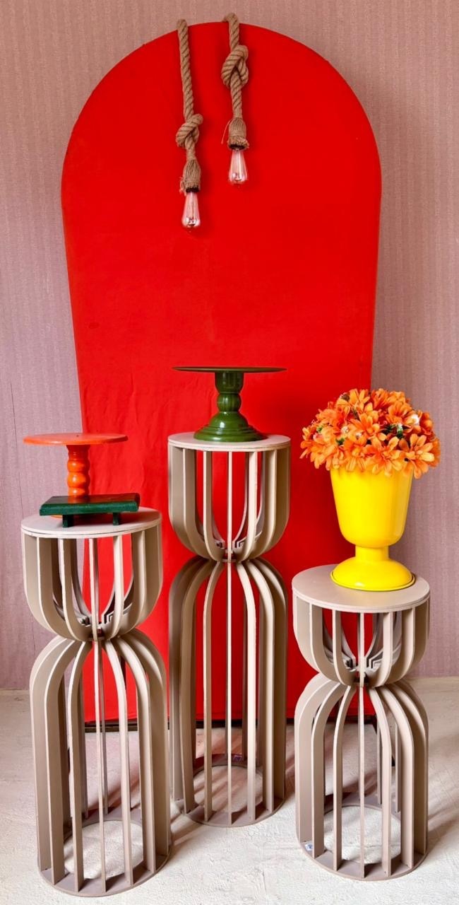 Laranja Romano - Mesas Ampulhetas - Beca Decorações