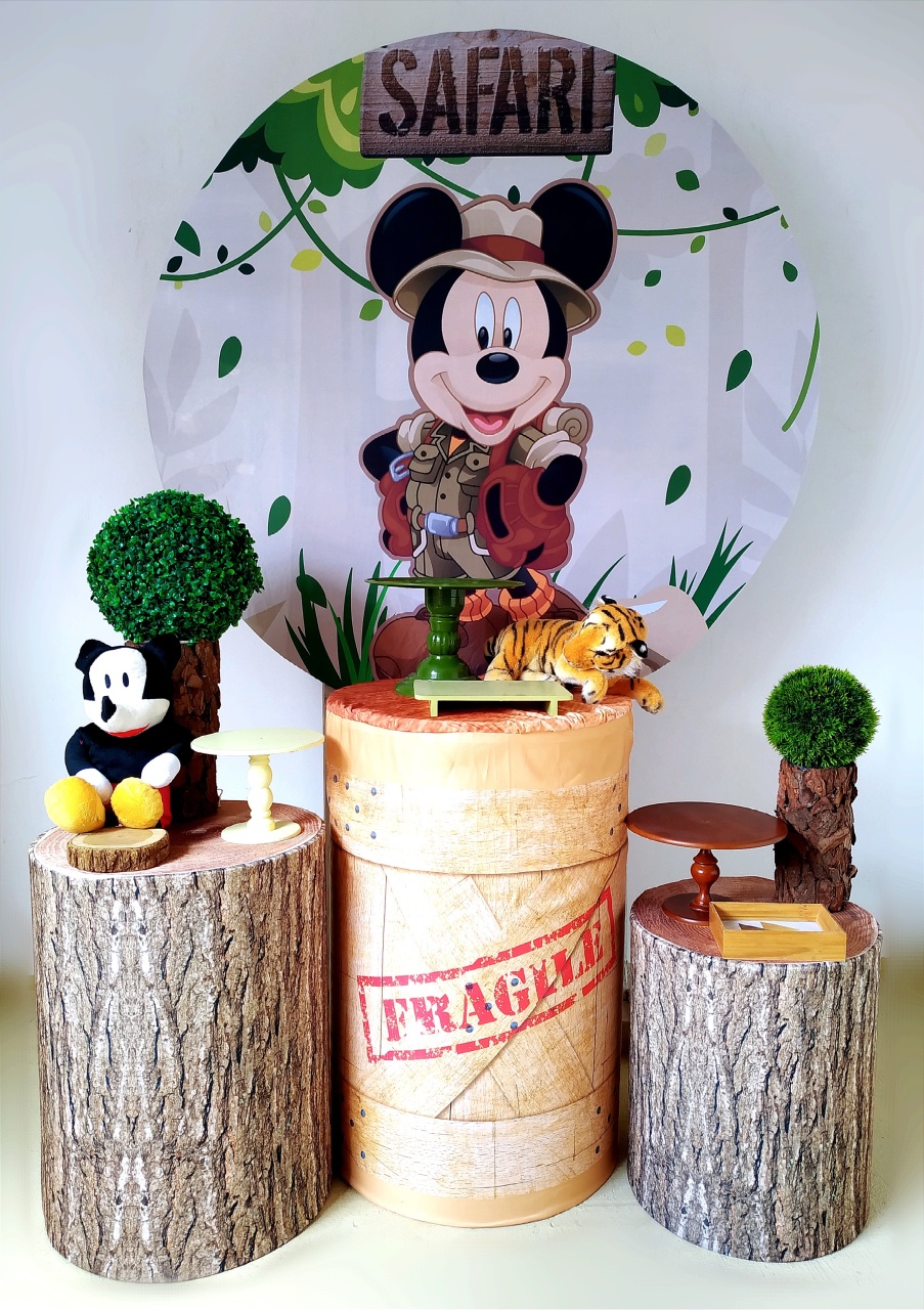 Safari Do Mickey - Kit Prata  - Beca Decorações