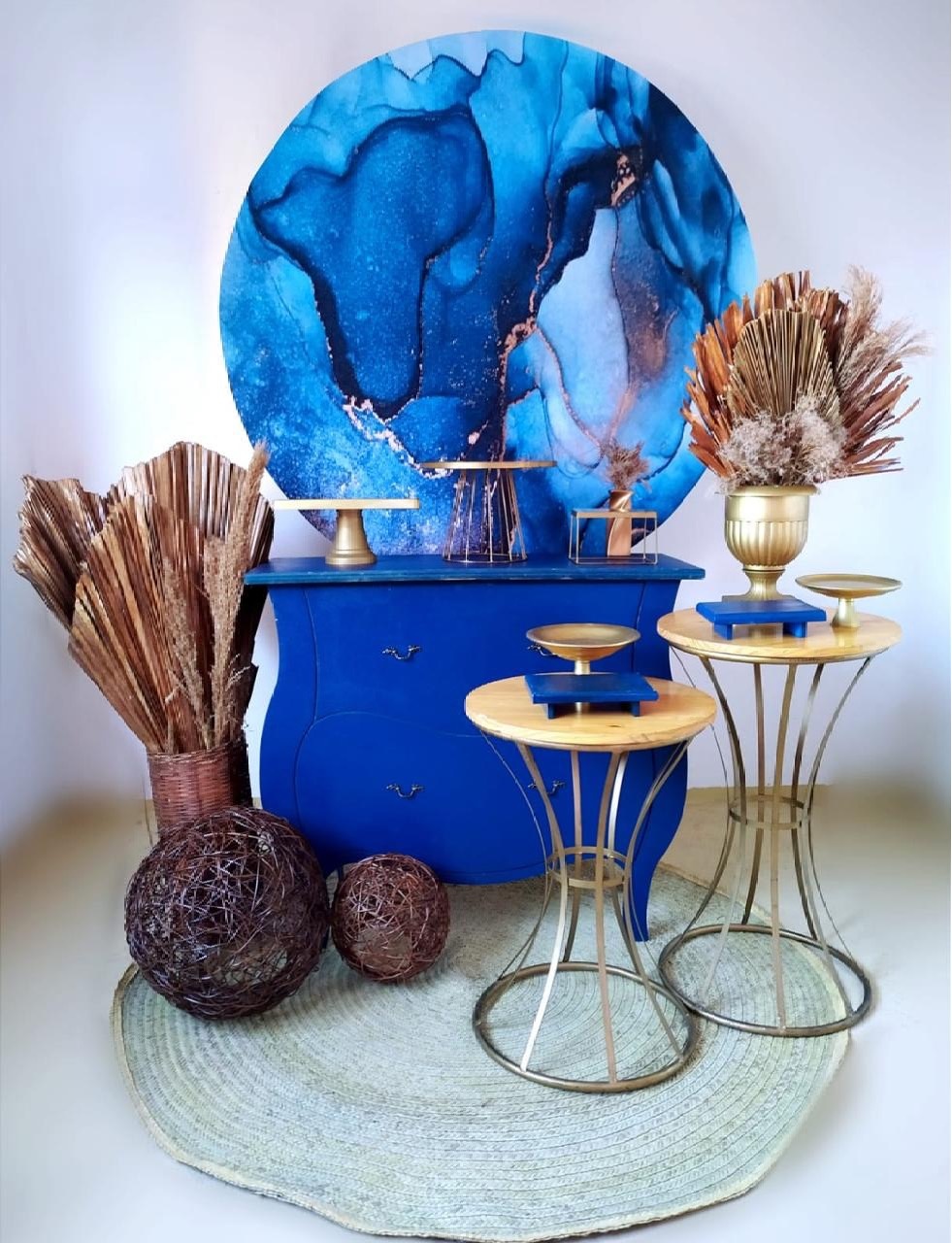 Marmorizado Azul  - Beca Decorações
