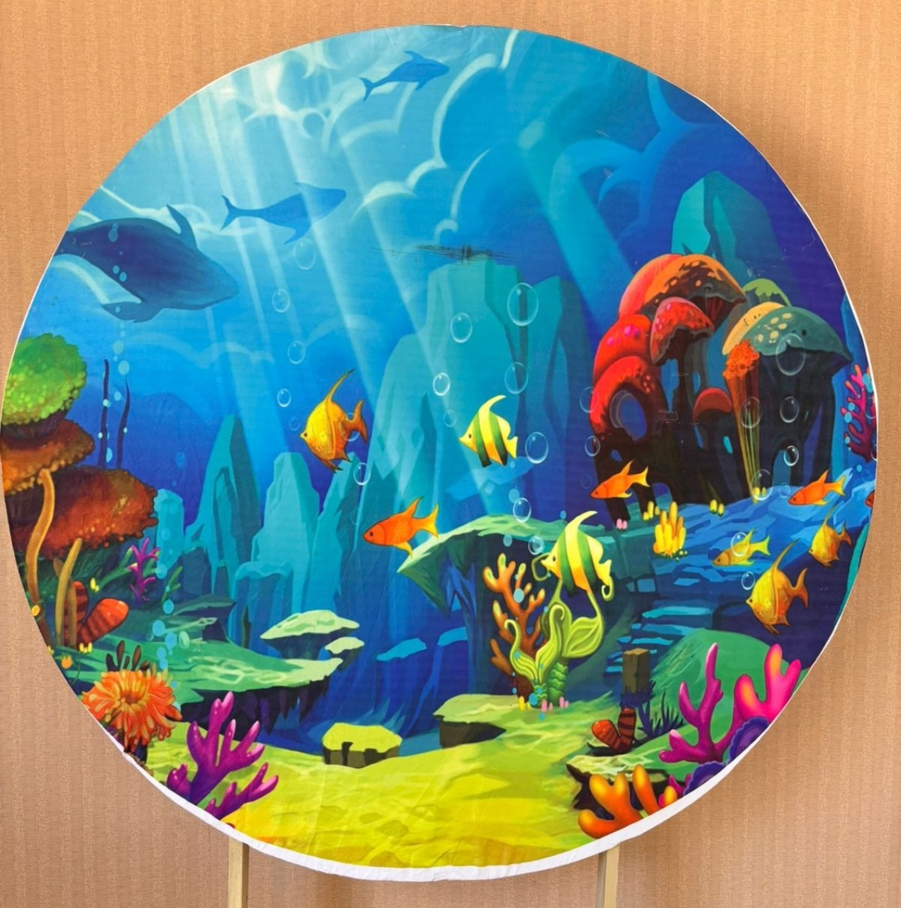 Painel Redondo Fundo Do Mar (Locação) - Beca Decorações