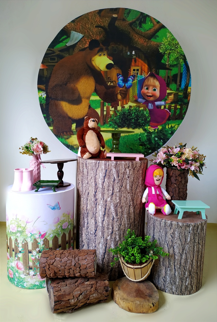 Marsha E O Urso ( Kit Prata) - Beca Decorações