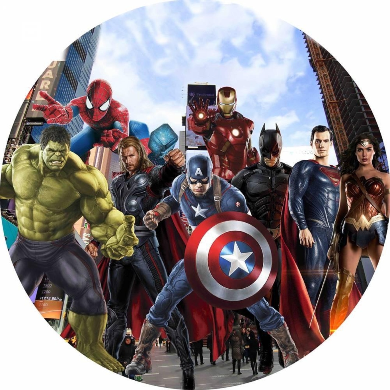 Painel Redondo Heróis (Locação) - Beca Decorações