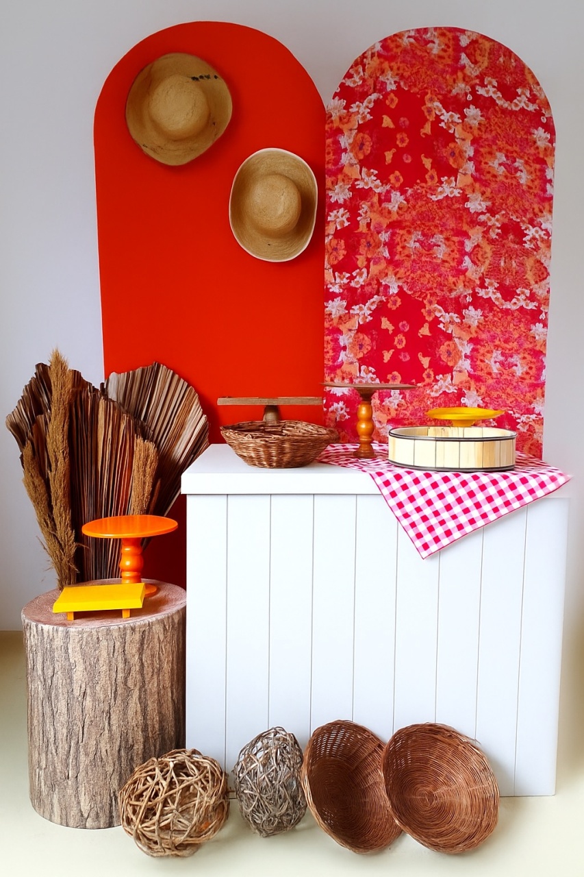 Junino Laranja E Flores  2 - Beca Decorações