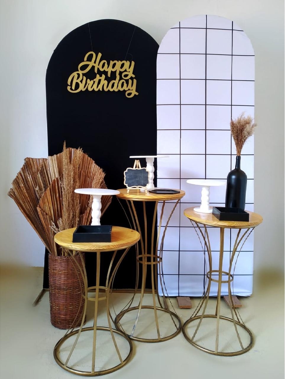 Preto E Branco Quadriculado - Beca Decorações