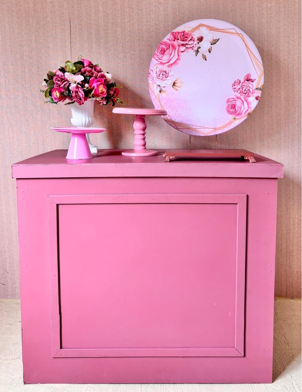 Floral Rosa E Branco (Mini Kit)     - Beca Decorações
