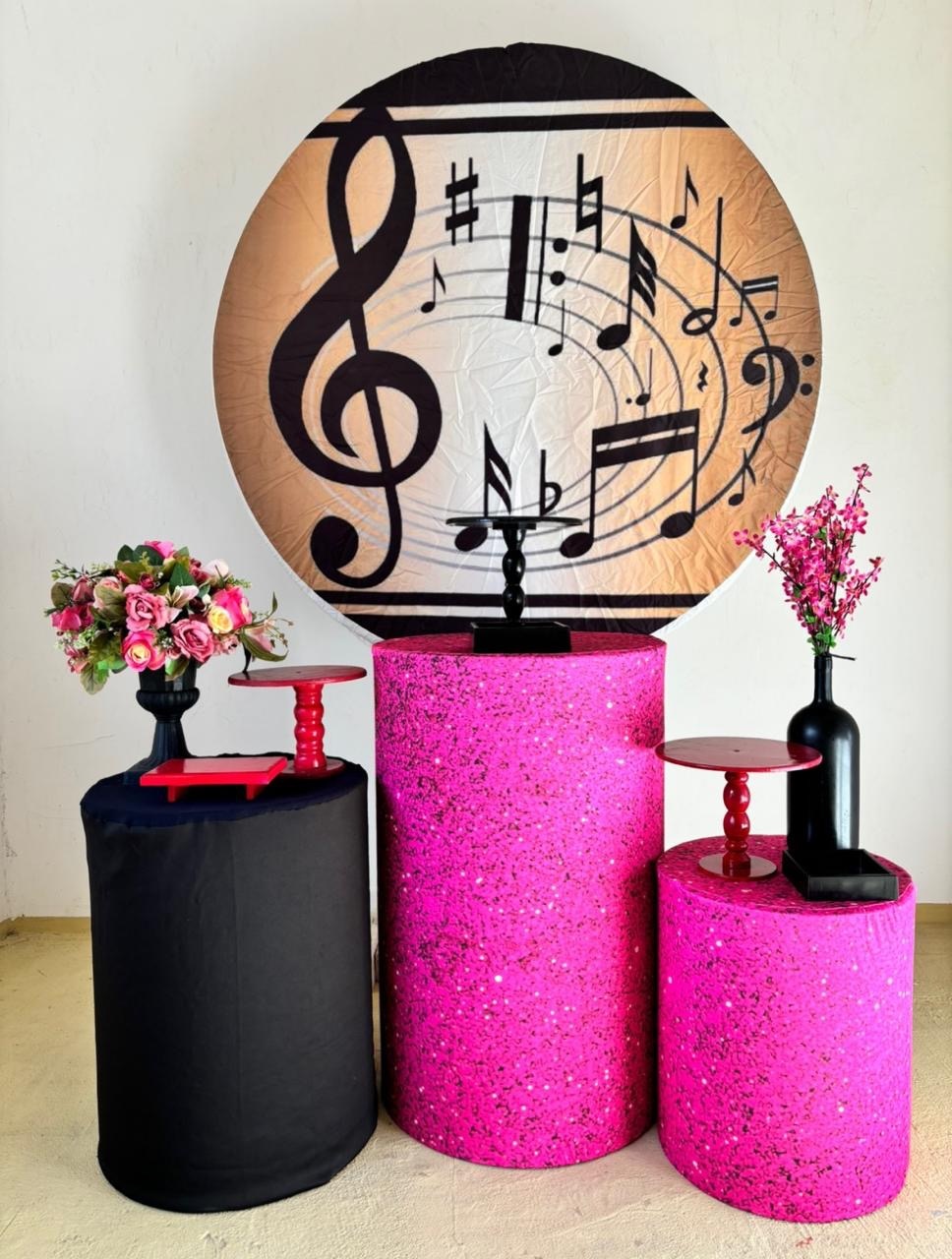 Musica Rosa E Preto  - Beca Decorações