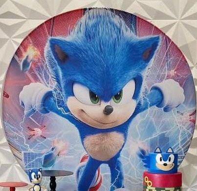 Capa Para Painel Redondo Sonic 1,5Mt - Bonequinha Preta Festas