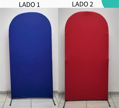 Capa Para Painel Romano Com Tecido Dupla Face Vermelho E Azul Royal - Bonequinha Preta Festas