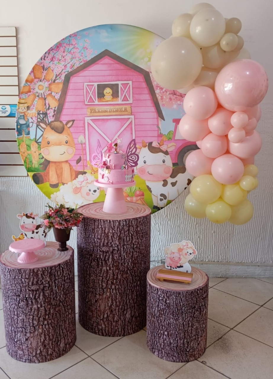 Kit Básico - Fazendinha Rosa - Bonequinha Preta Festas