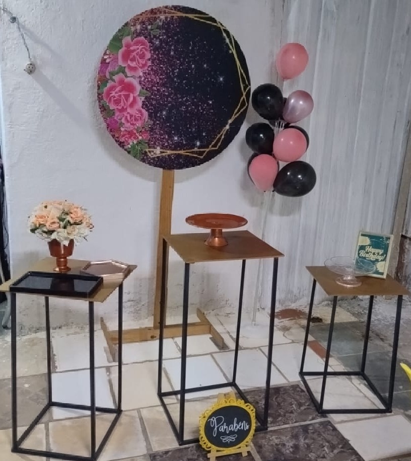 Kit Mini Festa - Floral Preto - Bonequinha Preta Festas