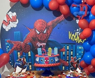 Capa Para Painel Redondo Homem Aranha 1,5Mt - Bonequinha Preta Festas