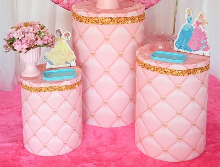 Trio de Capa Para Cilindro Princesas/Reinado - Bonequinha Preta Festas