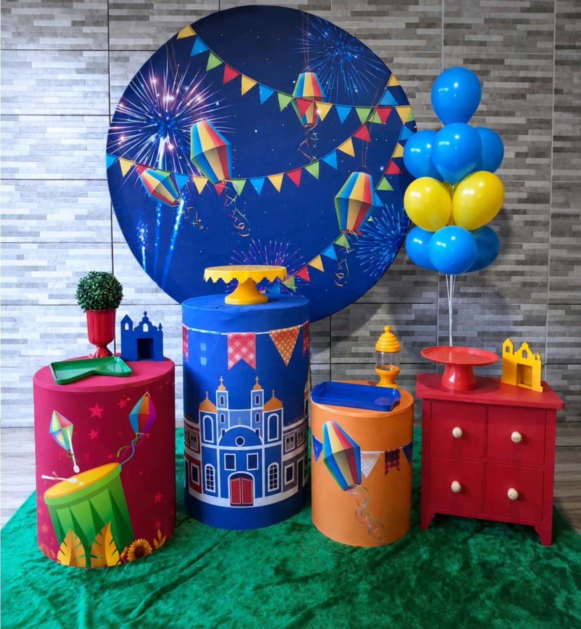 Kit Completo - Arraiá Azul / Festa Junina - Bonequinha Preta Festas