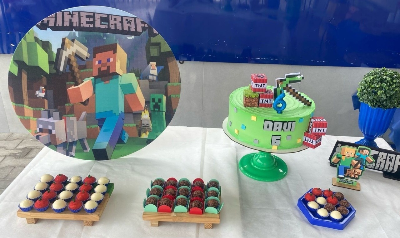 Kit Festa Na Mesa - Minecraft - Bonequinha Preta Festas