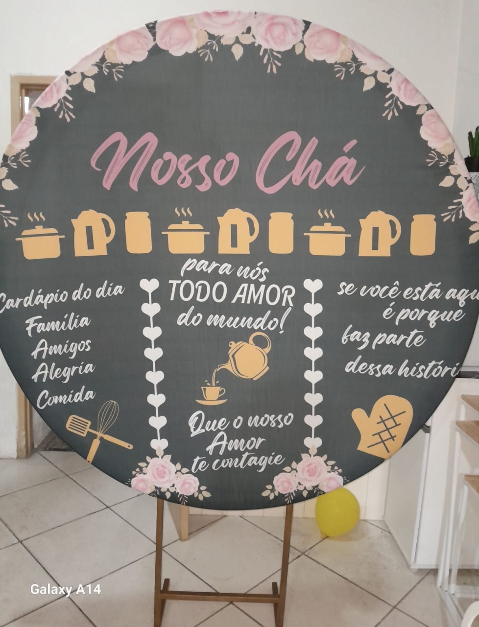 Capa Para Painel Redondo Chá de Panela/Cozinha - 1,5Mt - Bonequinha Preta Festas